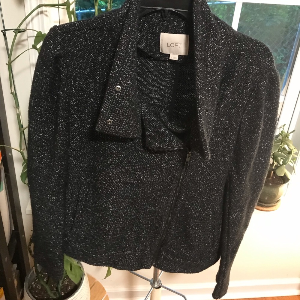 LOFT Knit Dressy Motorcycle Jacket - sz M